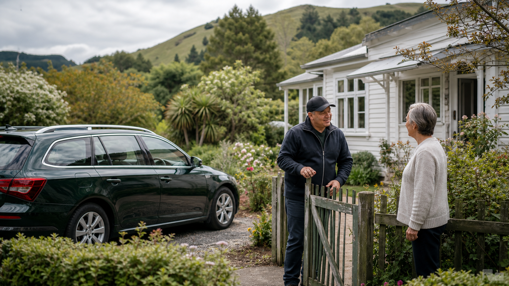 A Familiar Care coordinator arriving to meet an older local resident